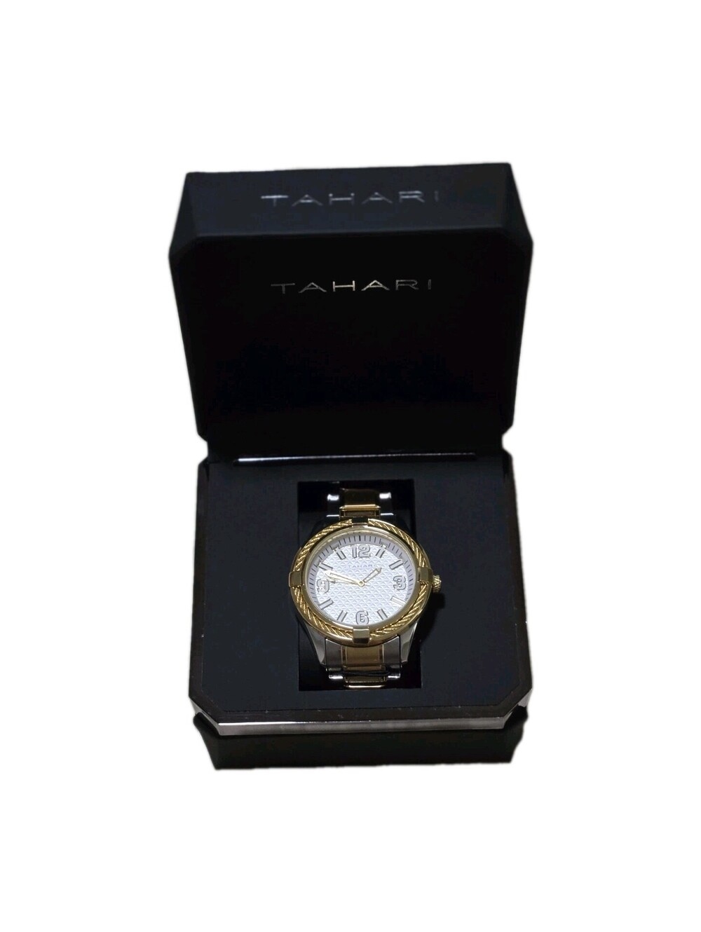 TAHARI Gold Tone And Silver Tone White Watch New In Box